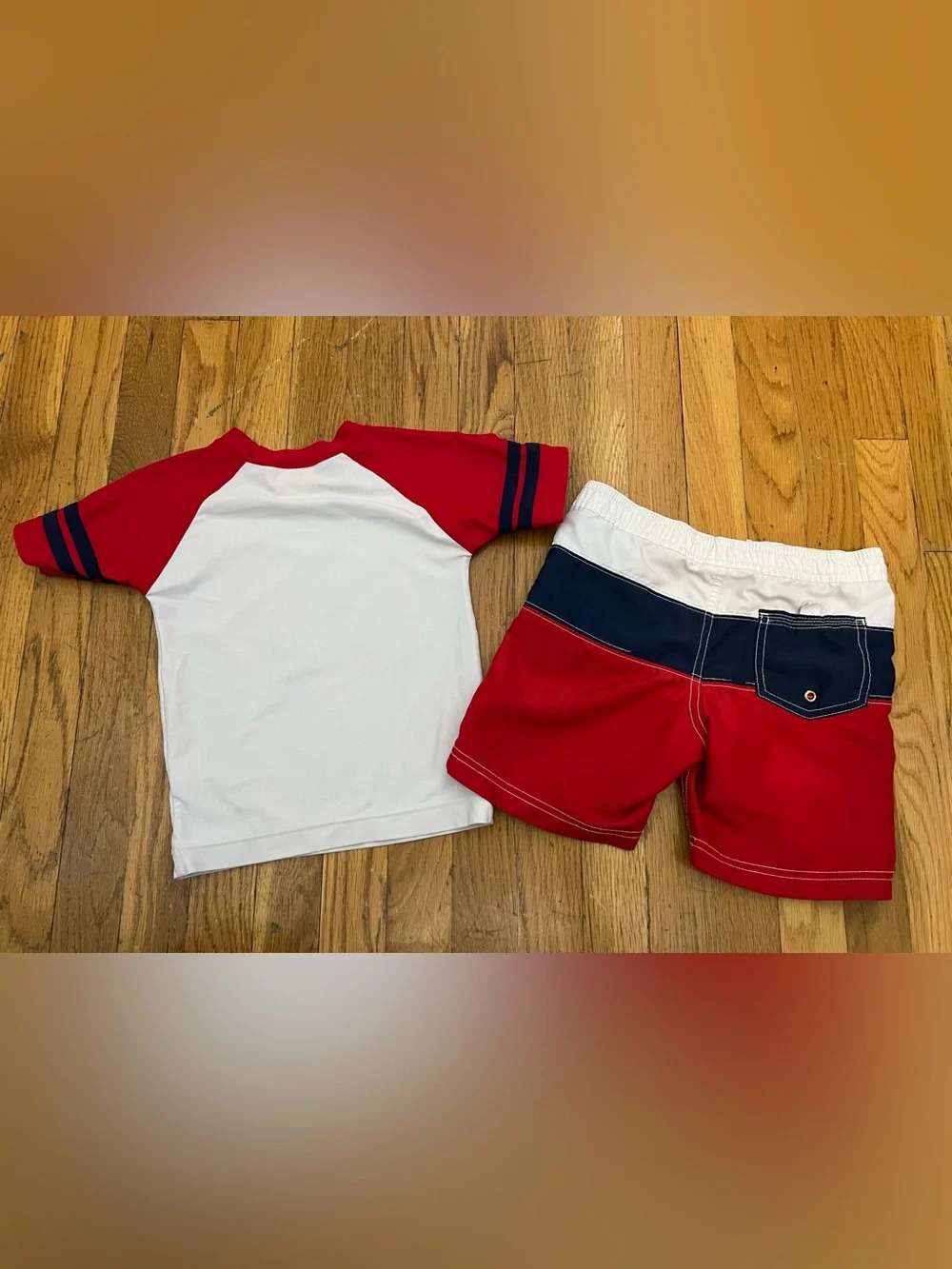 Hanna Andersson Nautical Rash Guard with Trunks 100cm 4T